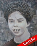 Peinture Portrait de garon en spia - Virginie Trabaud Artiste Peintre