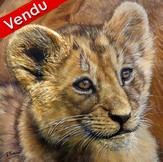 peinture lionne parc des flins - Virginie Trabaud