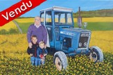 peinture tracteur ford bleu 4600 champs de colza - Cliquez sur l image pour voir la fiche dtaille et le tarif de l oeuvre