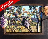 tableau relief peinture Vigne - Avec vue sur saint agnan (yonne) - Cliquez sur l image pour voir la fiche dtaille et consulter le tarif de l oeuvre