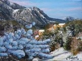 peinture Village de Corse en Hiver Guagno - Cliquez sur l image pour voir la fiche dtaille et le tarif de l oeuvre