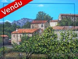peinture Maisons du village de guagno - Cliquez sur l image pour voir la fiche dtaille et consulter le tarif de l oeuvre