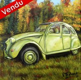 peinture 2 cv vert pomme et lac en automne Cliquez sur l image pour voir la fiche dtaille et le tarif de l oeuvre