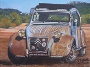 peinture 2cv AZ vintage - Cliquez sur l image pour voir la fiche dtaille et le tarif de l oeuvre