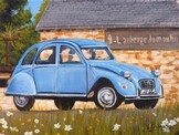 Peinture 2cv bleue et auberge du moulin - Virginie TRABAUD Cliquez sur l'image pour voir la fiche dtaille