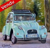 Peinture 2cv sur la route en foret acrylique - Virginie TRABAUD Cliquez sur l'image pour voir la fiche dtaille