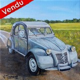 peinture 2 cv paysage campagne val d oise- Cliquez sur l image pour voir la fiche dtaille et le tarif de l oeuvre