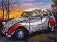 peinture 2cv Chic en fort - Cliquez sur l image pour voir la fiche dtaille et le tarif de l oeuvre