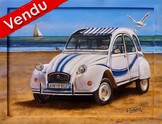 peinture 2 France 3 sur la plage normandie - Cliquez sur l image pour voir la fiche dtaille et le tarif de l oeuvre