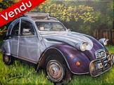 peinture 2 cv Grise et Violette - Cliquez sur l image pour voir la fiche dtaille et le tarif de l oeuvre