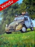 peinture 2 cv patriote de France - Cliquez sur l image pour voir la fiche dtaille et le tarif de l oeuvre