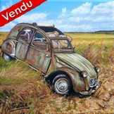 peinture 2 cv Retour au champs - Cliquez sur l image pour voir la fiche dtaille et le tarif de l oeuvre