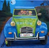 peinture 2cv scooby-doo - Cliquez sur l image pour voir la fiche dtaille et le tarif de l oeuvre