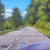 peinture 2 cv violette sur la route - Cliquez sur l image pour voir la fiche dtaille et le tarif de l oeuvre