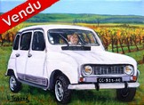 peinture Renault 4L blanche et vignes - Cliquez sur l image pour voir la fiche dtaille et le tarif de l oeuvre