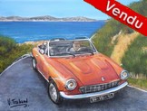 peinture Fiat 124 Spider rouge - Cliquez sur l image pour voir la fiche dtaille et le tarif de l oeuvre