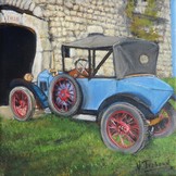 peinture quadrilette peugeot bb bleue - Cliquez sur l image pour voir la fiche dtaille et le tarif de l oeuvre