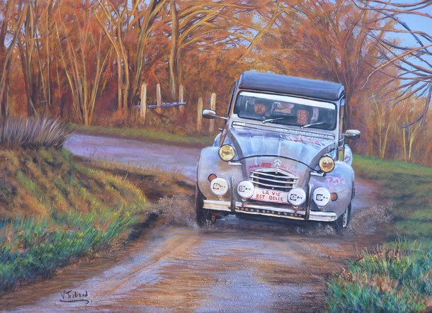 peinture Rallye 2cv grise - Cliquez sur l image pour voir la fiche détaillée et le tarif de l oeuvre