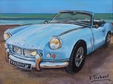 peinture Triumph Spitfire bleue - Cliquez sur l image pour voir la fiche dtaille et le tarif de l oeuvre